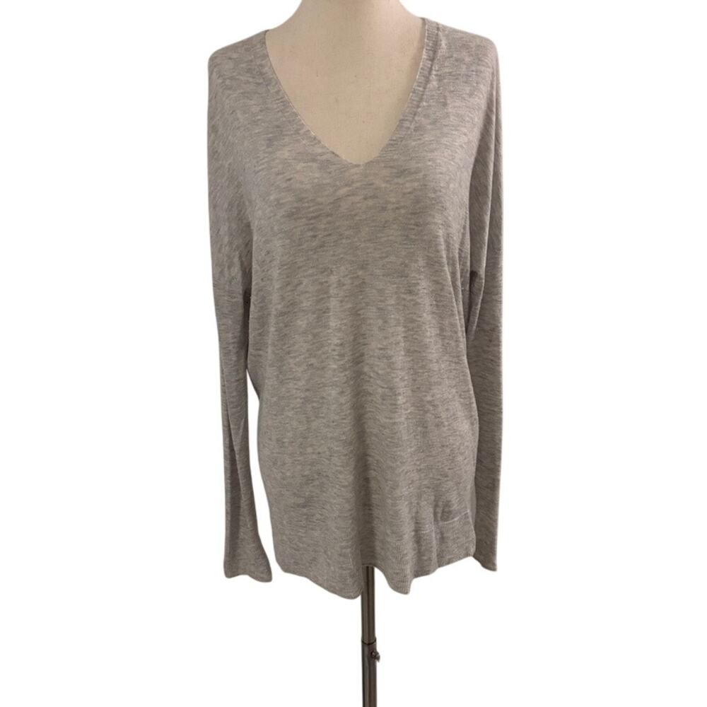 Vince Gray Cashmere Blend V-Neck Sweater Women’s Medium Lightweight Knit Top